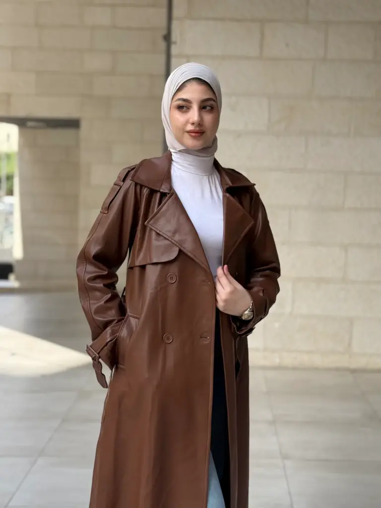 ترانشكوت جلد بني 130سم