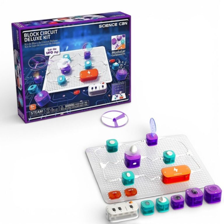 Block Circuit Deluxe Kit – 50+ Electronics Experiments for Kids مجموعة الدوائر الكهربائية التعليمية للأطفال – أكثر من 50 تجربة إلكترونية
