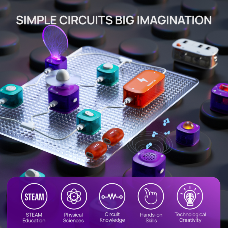 Block Circuit Deluxe Kit – 50+ Electronics Experiments for Kids مجموعة الدوائر الكهربائية التعليمية للأطفال – أكثر من 50 تجربة إلكترونية