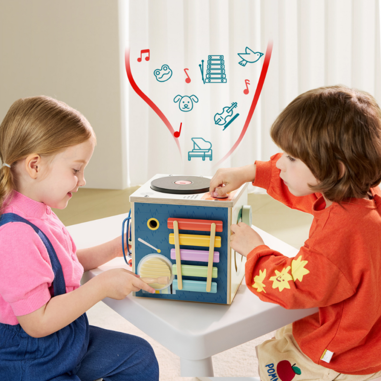 Topbright Musical Activity Cube – 6-in-1 Montessori Learning Toy مكعب الأنشطة الموسيقية للأطفال 6 في 1 – لعبة مونتيسوري تعليمية