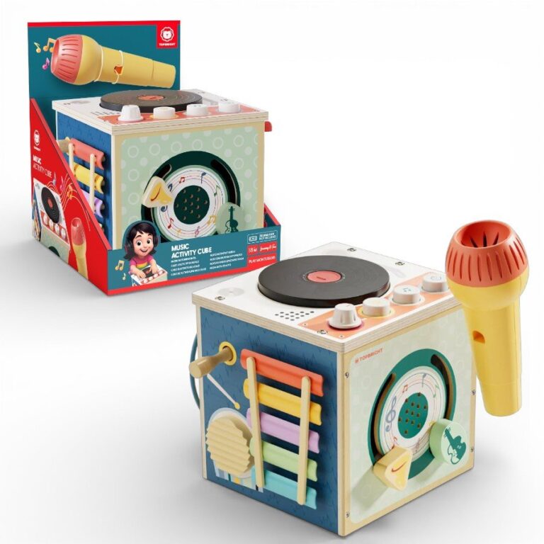 Topbright Musical Activity Cube – 6-in-1 Montessori Learning Toy مكعب الأنشطة الموسيقية للأطفال 6 في 1 – لعبة مونتيسوري تعليمية