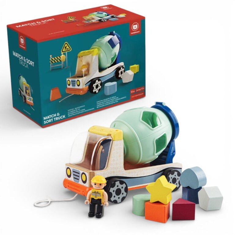 Topbright Match & Sort Truck – Shape Sorting Toy for Toddlers شاحنة مطابقة الأشكال للأطفال – لعبة تعليم الأشكال والسحب