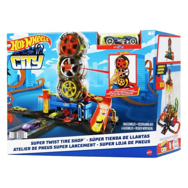 Hot Wheels City Super Twist Tire Shop Playset هوت ويلز سيتي – ورشة الإطارات الدوّارة