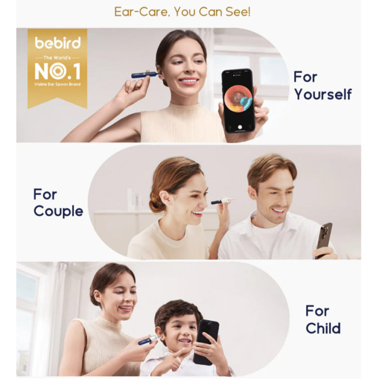 Bebird EarSight Plus Flexible Otoscope Light - Ear Wax Removal Tool with Camera أداة تنظيف الأذن الذكية مع كاميرا مرنة وضوء
