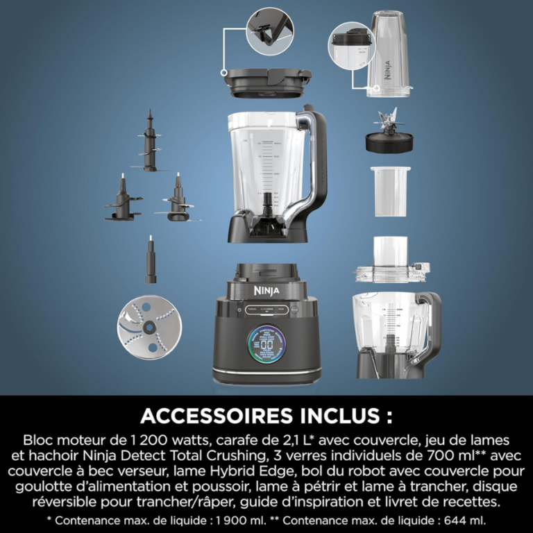 Ninja Power Pro TB401EU 1200W Blender with Detect Technology (3-in-1) خلاط نينجا