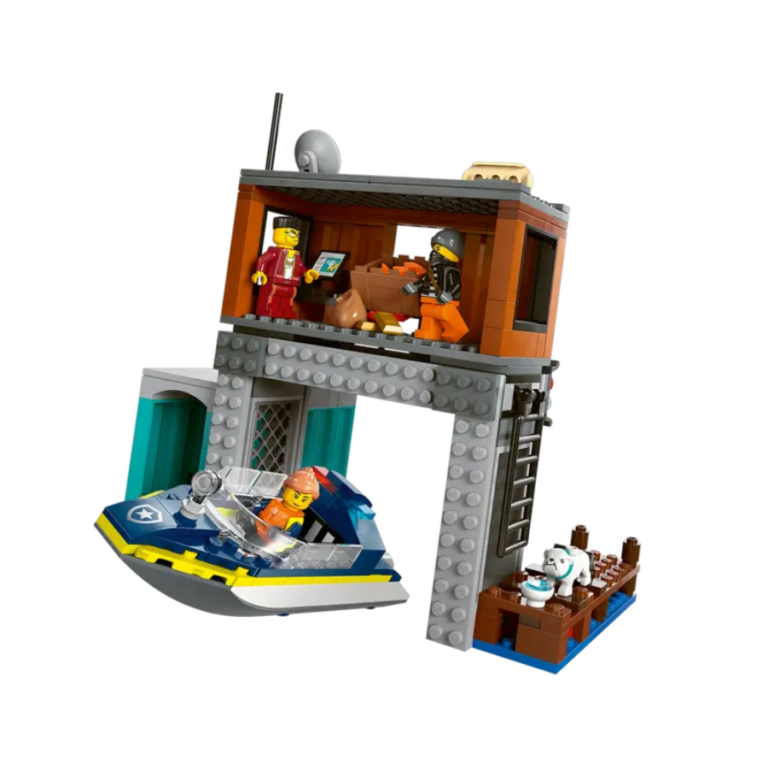 LEGO City 60417 – Police Speedboat and Crooks’ Hideout ليغو سيتي – زورق الشرطة السريع ومخبأ اللصوص