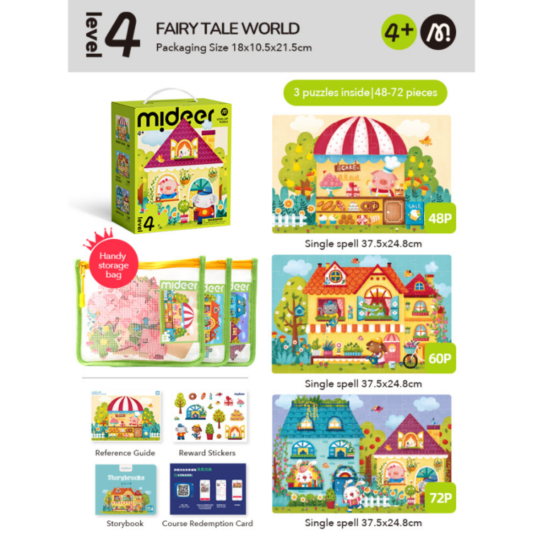 Mideer – Level Up Puzzles – Level 4: Fairy Tale Town MD1645 ميدير – ألغاز ارتقِ بمستوى جديد – المستوى الرابع: مدينة القصص الخيالية
