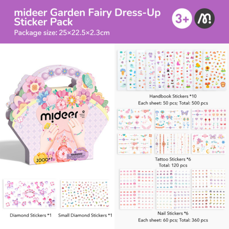 Mideer Garden Fairy Dress-Up Sticker Pack MD1534 مجموعة ملصقات التزيين "جنية الحديقة" للأطفال