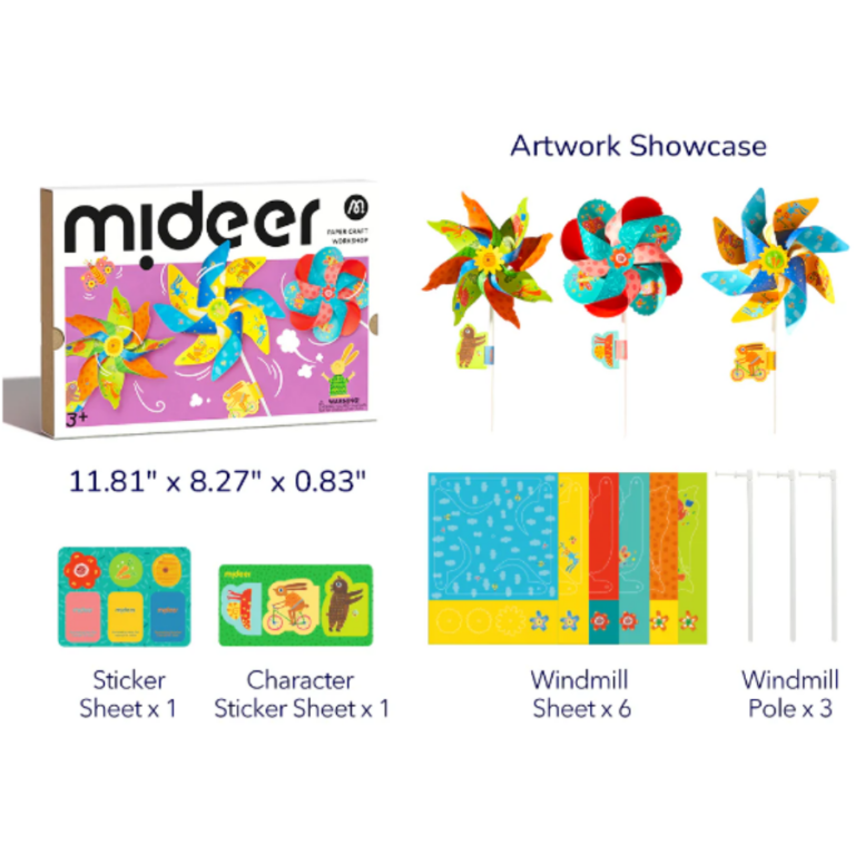 Mideer Paper Craft Workshop – Windmill Kingdom MD2307 مجموعة الحرف الورقية – مملكة الطواحين الهوائية