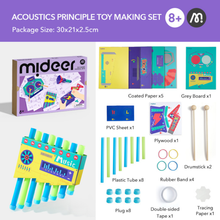 Mideer Toy Maker Material Sets – Acoustics Set MD4317 مجموعة صنع الألعاب التعليمية – مبادئ الصوت