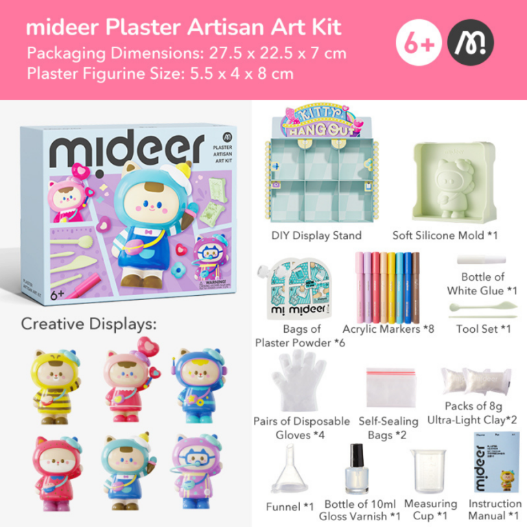 mideer Plaster Artisan Art Kit MD2288 مجموعة صناعة مجسمات الجبس الإبداعية للأطفال