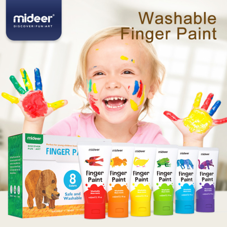 mideer Finger Paint – The Very Hungry Caterpillar MD4110 ألوان أصابع قابلة للغسل للأطفال – 8 ألوان زاهية