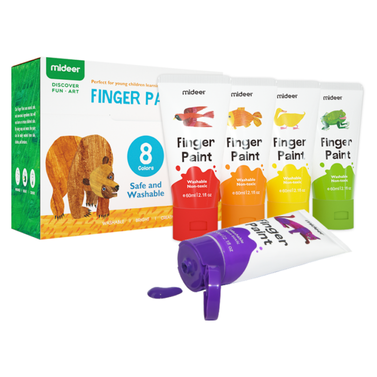 mideer Finger Paint – The Very Hungry Caterpillar MD4110 ألوان أصابع قابلة للغسل للأطفال – 8 ألوان زاهية