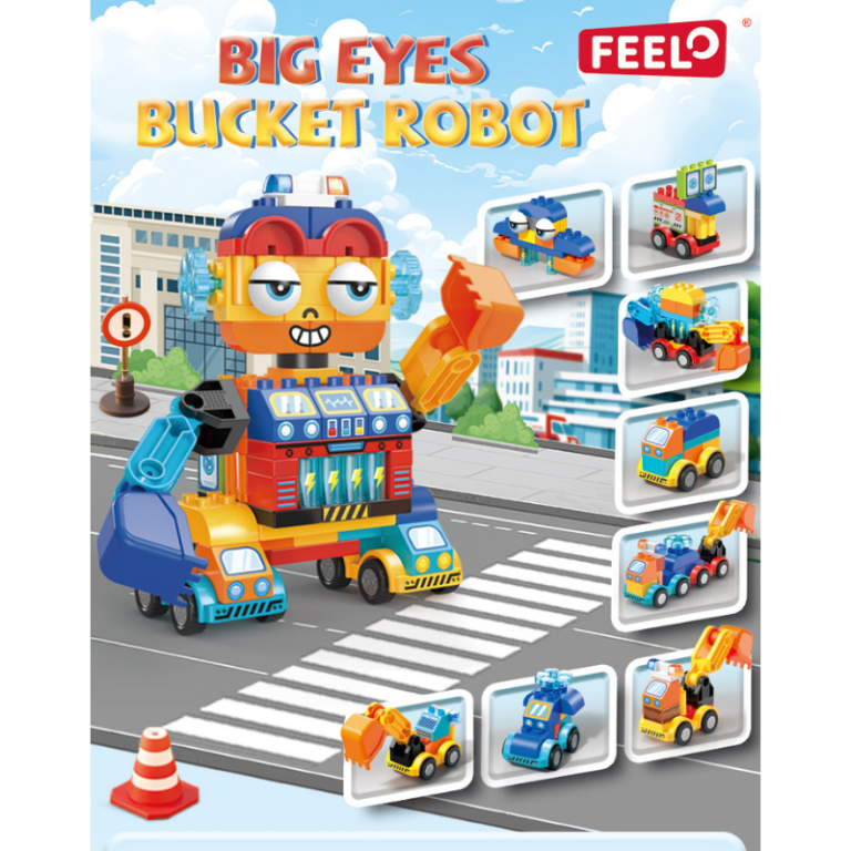 Ore Yard Construction Building Blocks Set – 88PCS Engineering Series روبوت البوكت بعينين متحركة – لعبة تركيب وتحويل (88 قطعة)