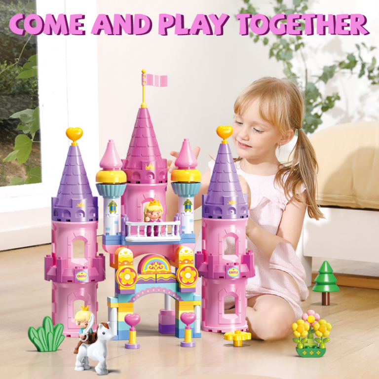 Dream Castle Building Blocks Set – 115PCS Princess Castle قلعة الأحلام الأميرية – مجموعة تركيب كبيرة للأطفال (115 قطعة)