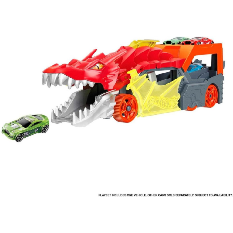 Hot Wheels City Dragon Launch Transporter هوت ويلز سيتي – ناقلة التنين القاذفة مع سيارة هوت ويلز