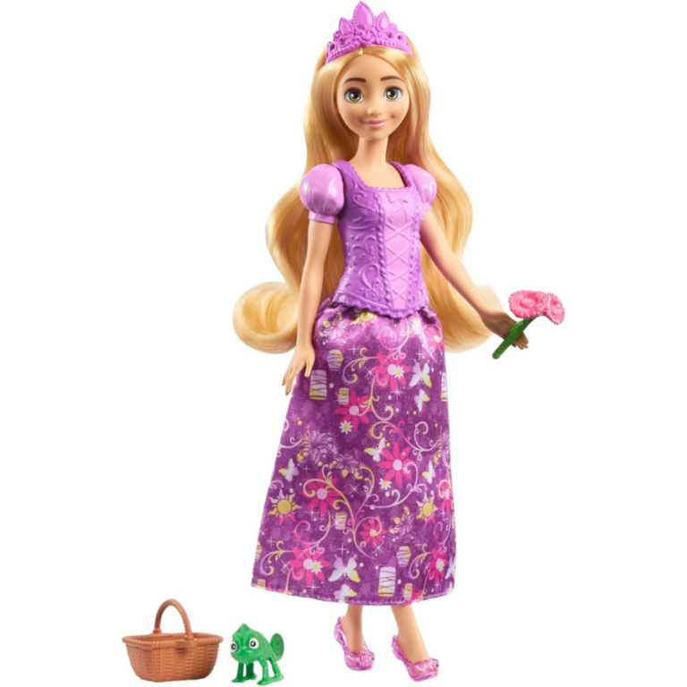 Mattel Disney Princess Rapunzel 2-in-1 Stories Fashion Doll Playset with 9 Accessories دمية الأميرة رابونزل 2 في 1 من ديزني ماتيل – أزياء وإكسسوارات