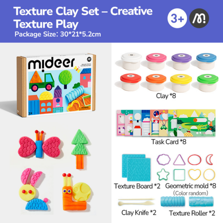 Mideer Milo Dough Play Set – 24 Pieces, 8 Colors MD2366 ميدير – مجموعة معجون اللعب ميلو – 24 قطعة، 8 ألوان