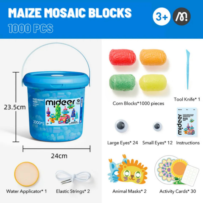 Mideer Corn Mosaic Blocks – 1000 Pieces MD2304 ميدير – مكعبات موزاييك الذرة – 1000 قطعة
