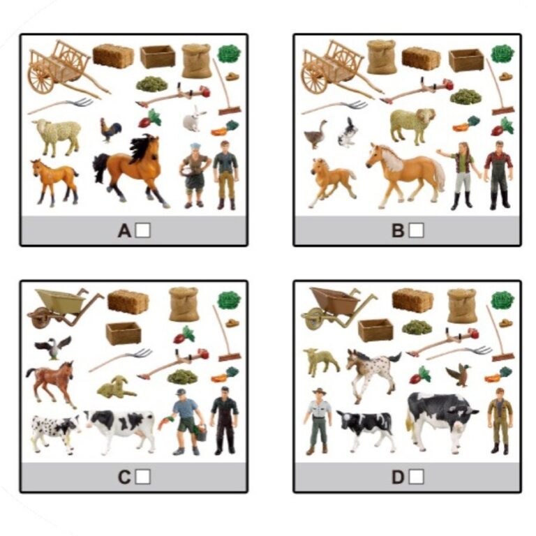 Farm Animals Playset with Barn & Accessories – DIY Farm Set (A / B / C / D) AN2مجموعة مزرعة الحيوانات الكبيرة مع الحظيرة – لعبة مزرعة تعليمية للأطفال