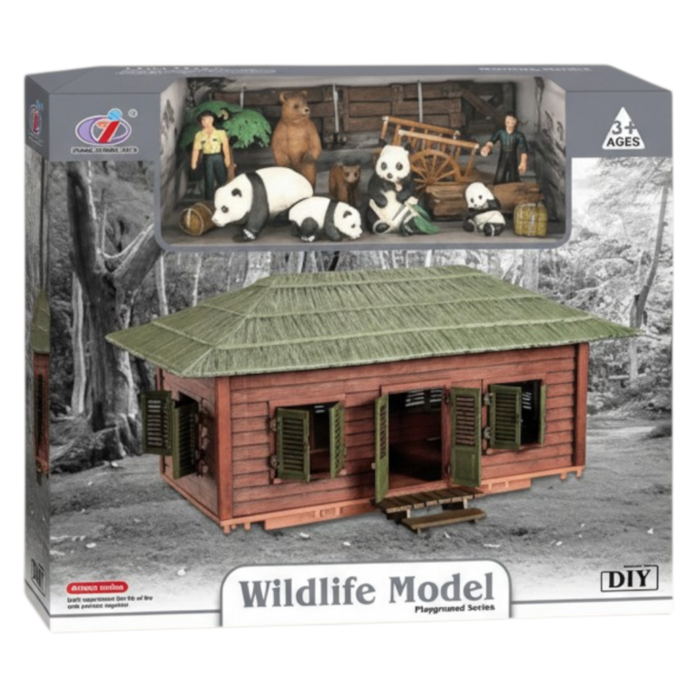 Wildlife Animal House Playset with Figures – Set A or B AN22بيت الحيوانات البرية مع مجسمات الحيوانات – لعبة Wildlife للأطفال (A / B)