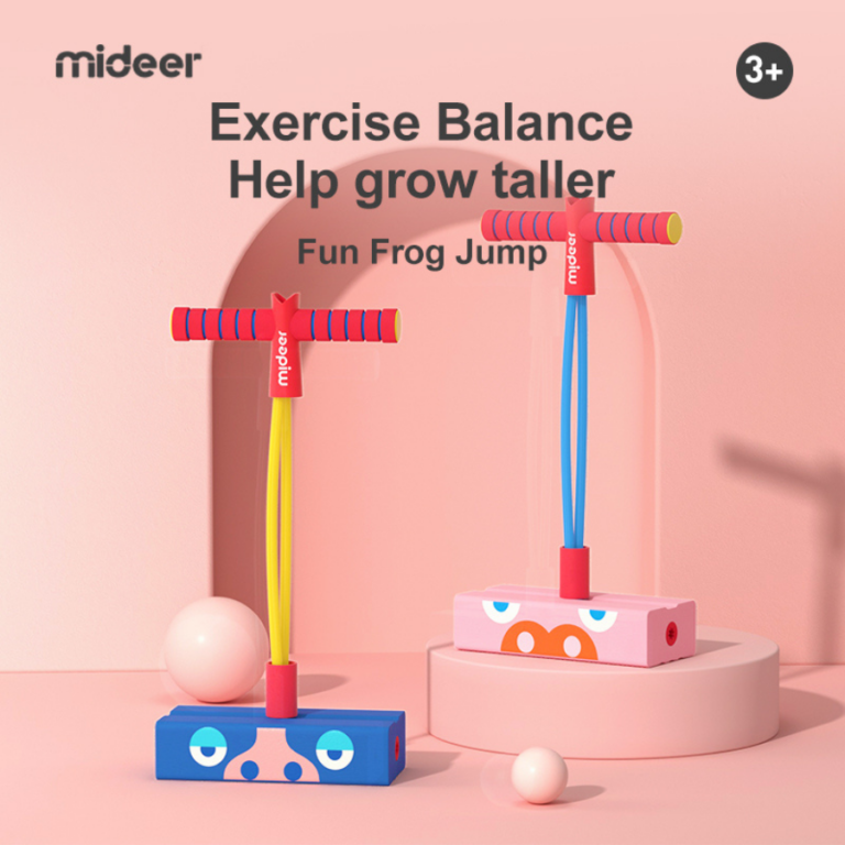 Mideer Jump Jump Kid – Pink Pig MD6152Blue Hippo MD6153 ميدير لعبة القفز للأطفال – زهري أزرق