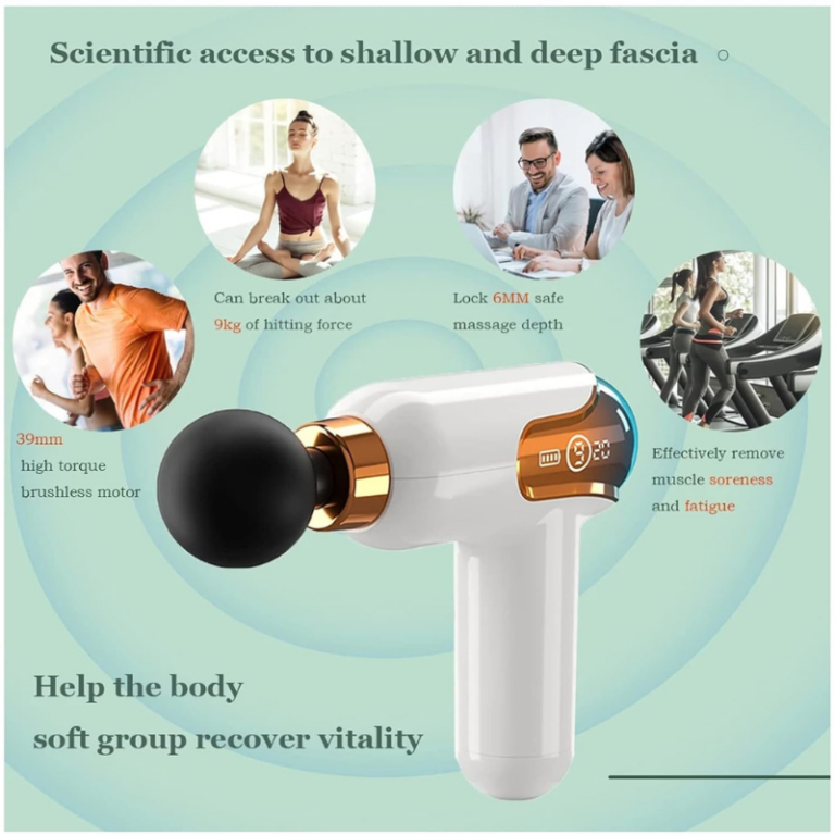 Mini Deep Tissue Massage Gun – 9 Speeds Portable مسدس مساج احترافي صغير – تدليك عميق 9 سرعات