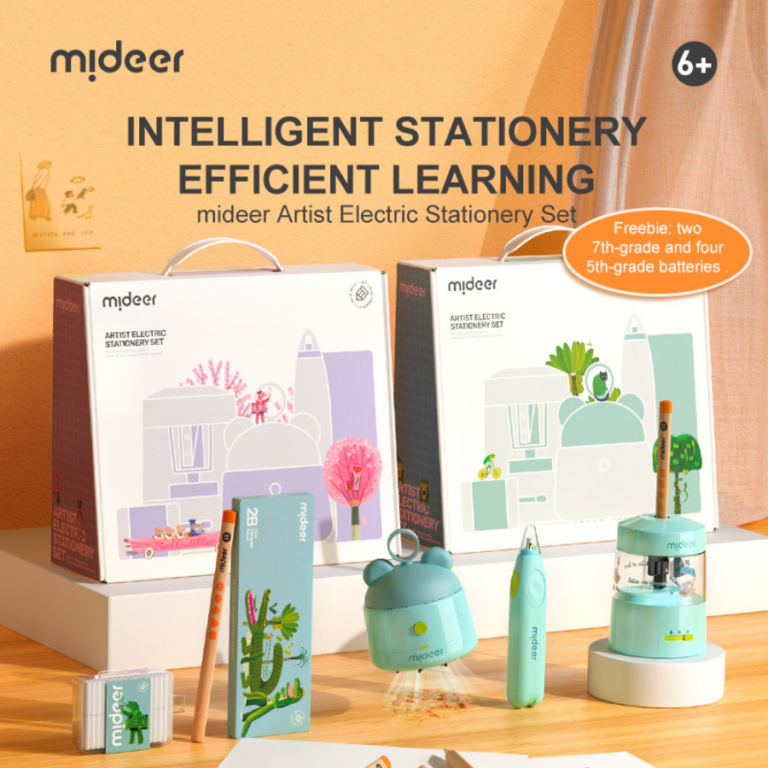 Mideer Artist Electric Stationery Set – Candy Purple / Citrus Glow MD6310 / MD6311 ميدير – مجموعة القرطاسية الفنية الكهربائية