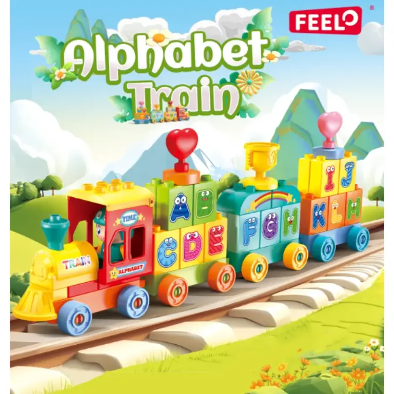 Alphabet Train Building Blocks Set – 60PCS (FL42022) قطار الحروف التعليمي – لعبة تركيب لتعلّم الأبجدية الإنجليزية