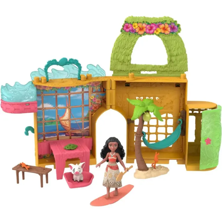 Disney Princess Moana's Island Home Storytime Stackers Playset منزل موانا الجزيرة – منزل اللعب القابل للطي من ديزني برنسيس