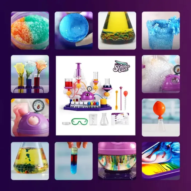 Science Can Bubble Science Super Lab – 20 Experiments Kit مختبر الفقاعات العلمي للأطفال – مجموعة تجارب العلوم 61 قطعة