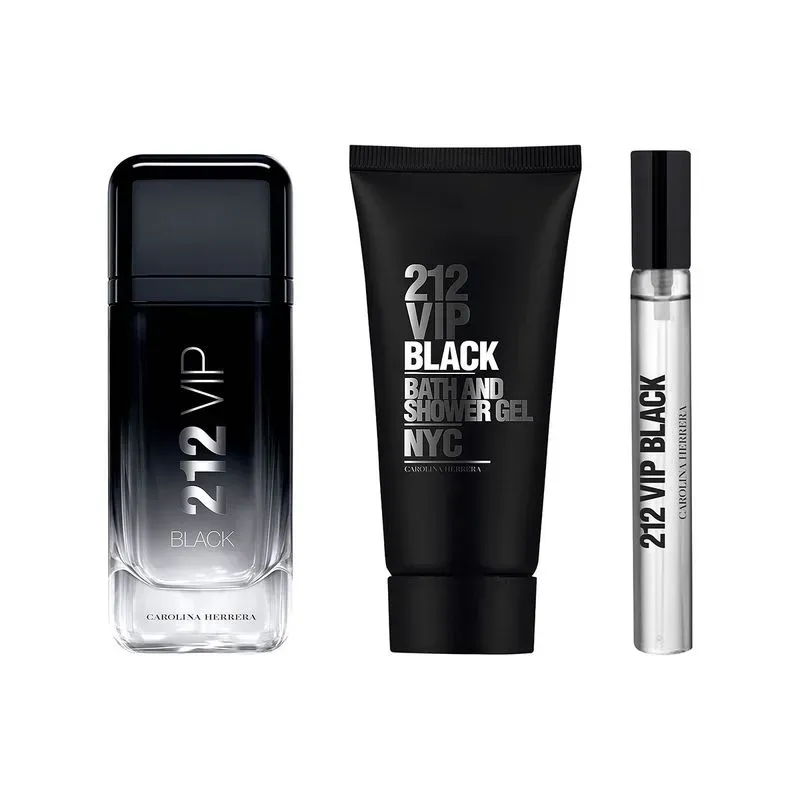 CAROLINA HERRARA 212 VIP BLACK 100ML+SG100ML+MGSP