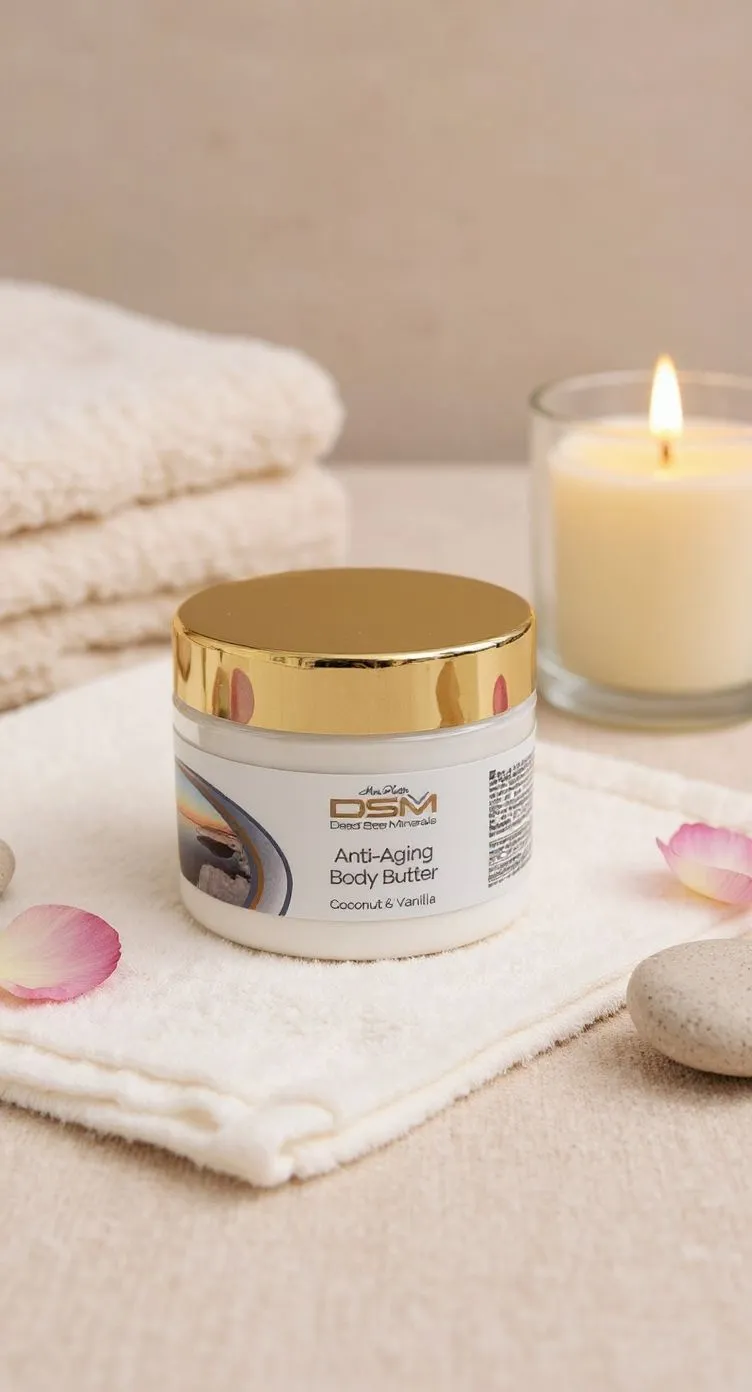 زبدة الجسم لمحاربة الشيخوخة (Anti-Aging Body Butter) برائحة جوز الهند والفانيليا من مجموعة DSM