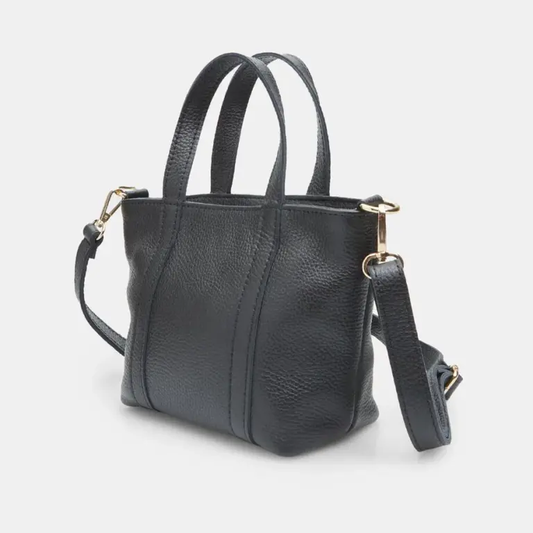 Women's mini leather shopper bag