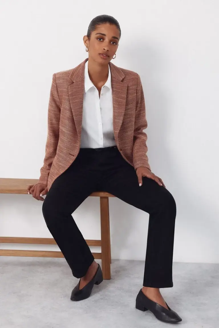 textured knit blazer