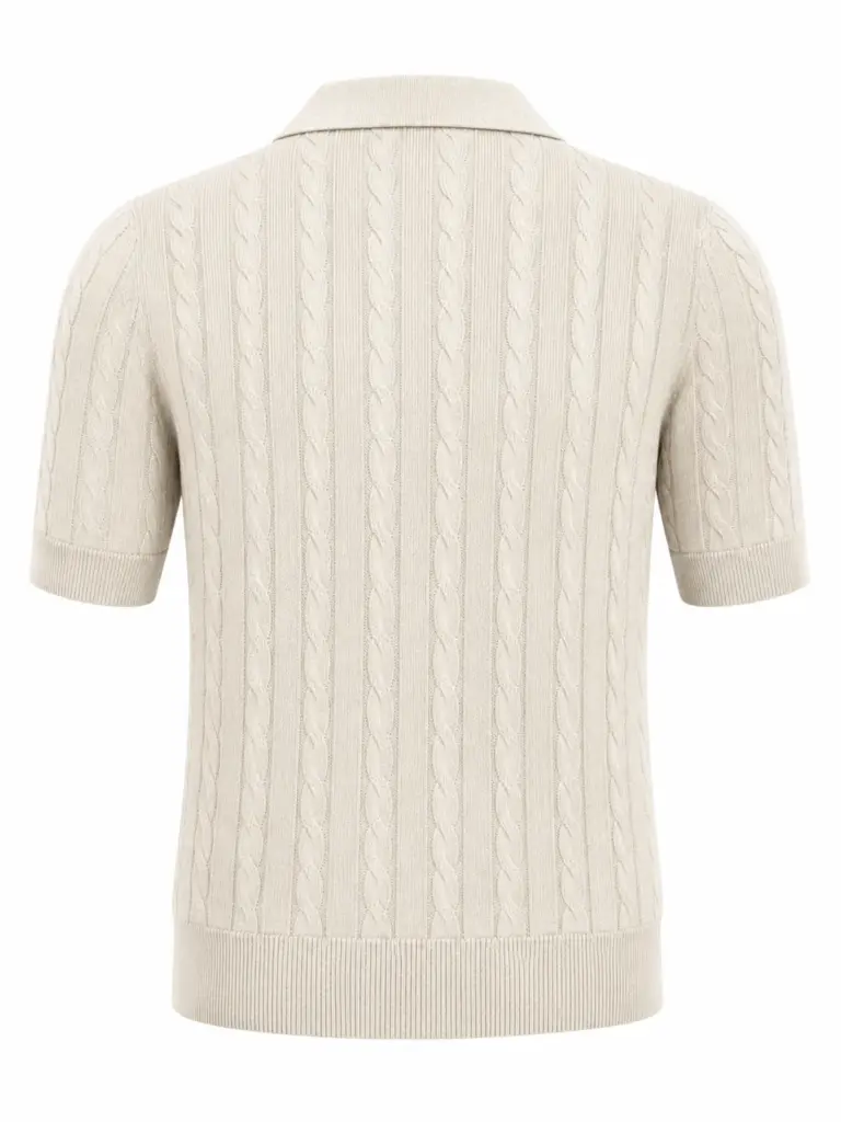 Bollmer Linen Cotton Cable Knit Polo