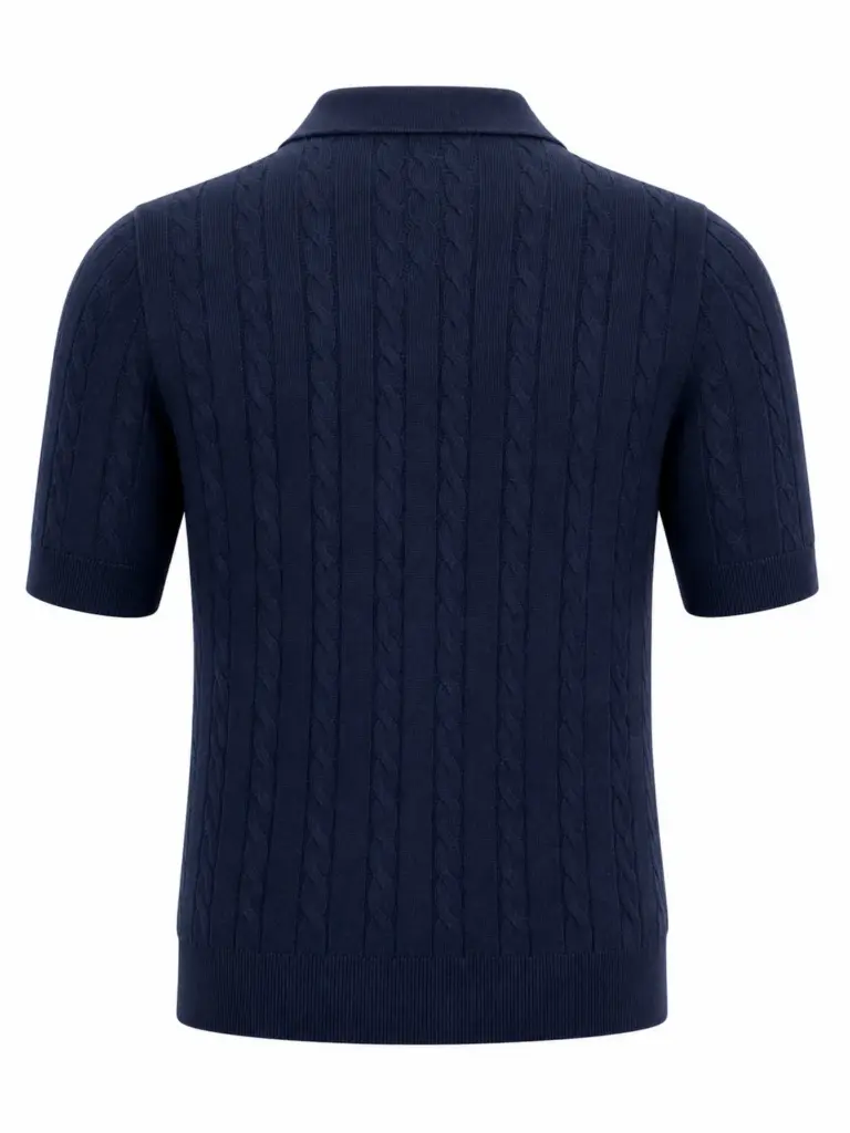 Bollmer Linen Cotton Cable Knit Polo