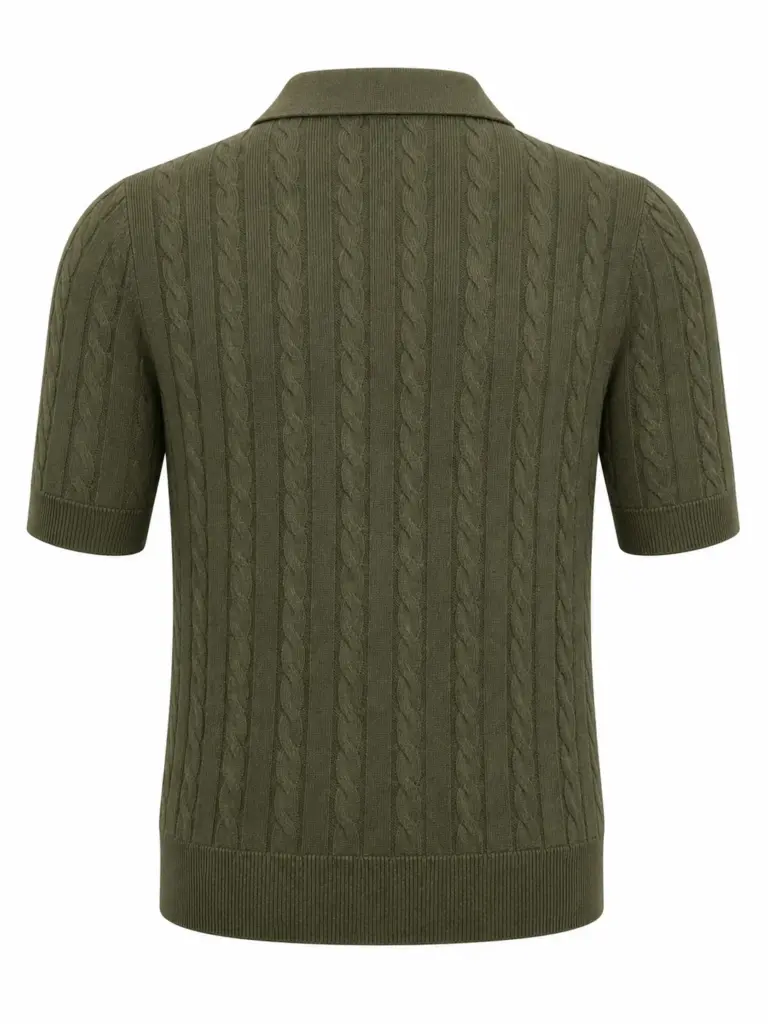 Bollmer Linen Cotton Cable Knit Polo