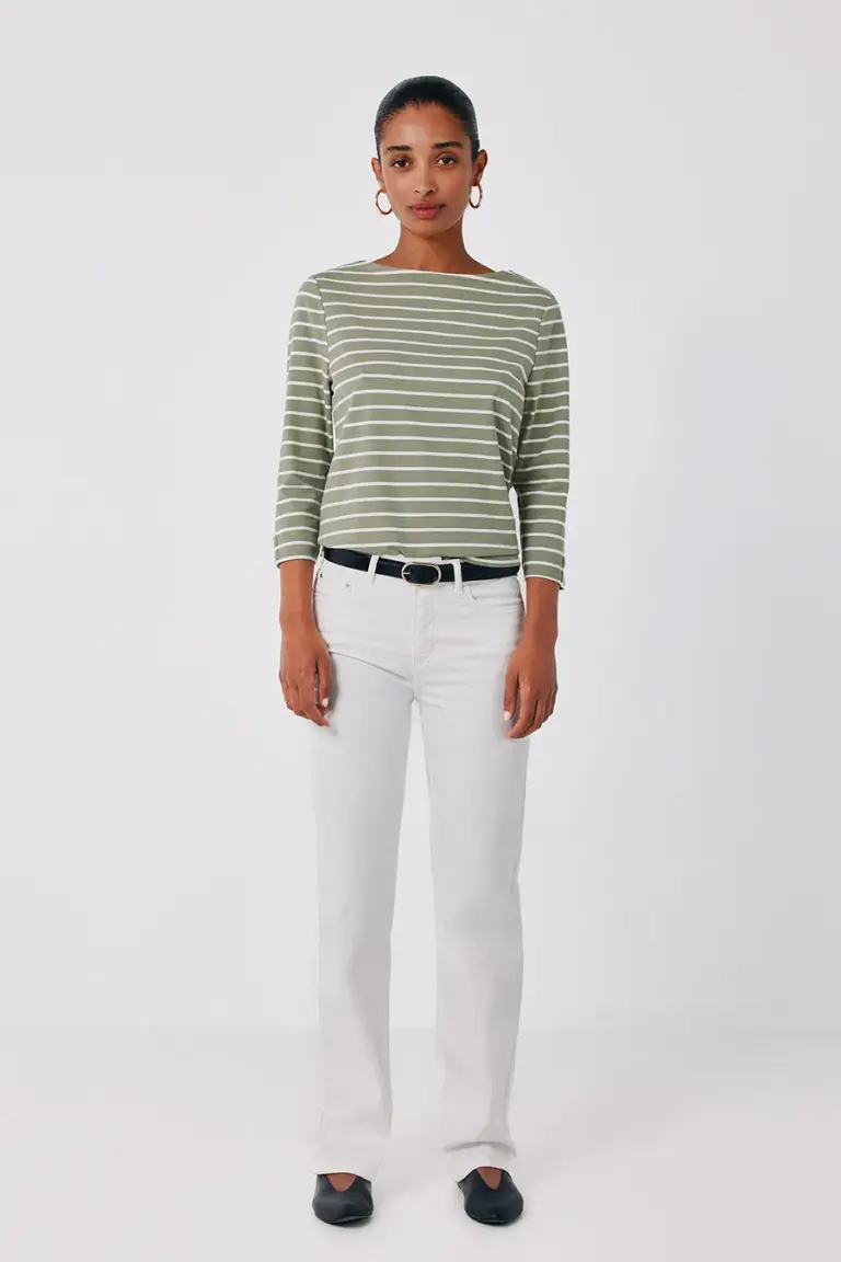 Boat-neck T-shirt