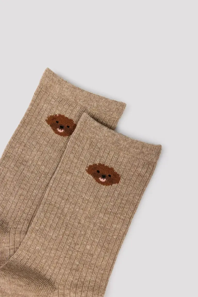 Ribbed dog socks