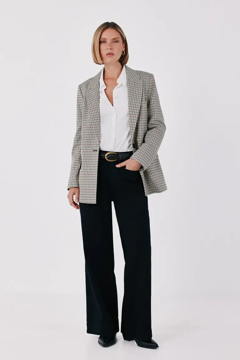 Checked fabric blazer